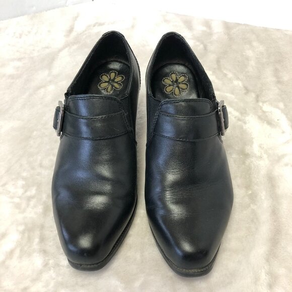 Dr. Scholl's Stacey Black Leather Block Heel Ankle Bootie Shoes Size 7.5 - Picture 3 of 14